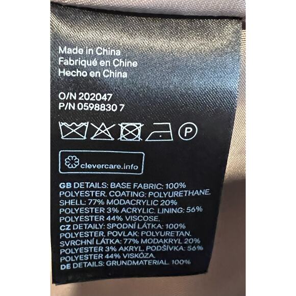 H&M Faux Fur Long Coat Womens Size 4 Beige Open Front Jacket - Picture 4 of 4